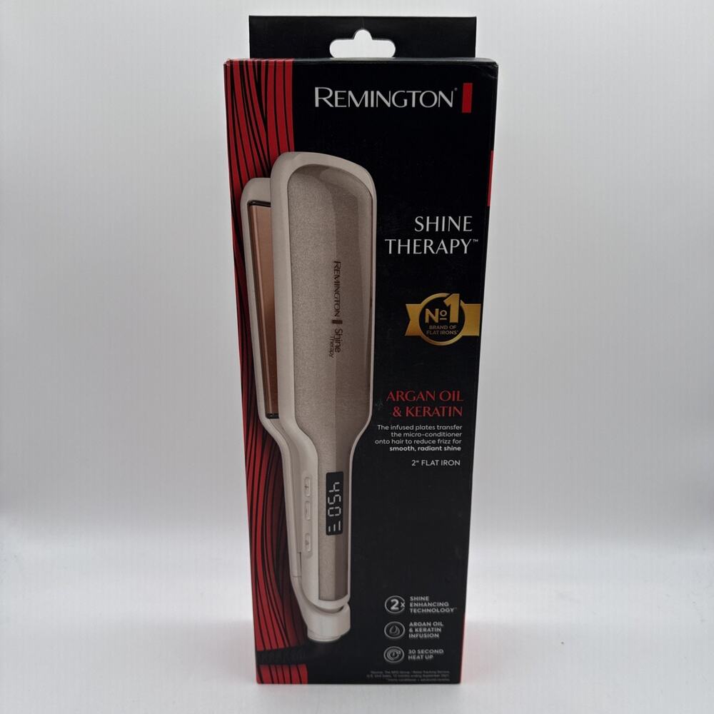 Hair Straightener 2 Inch Ceramic Flat Iron Argan Oil Keratin S9531 Remington
